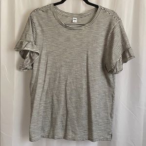 ON striped Ruffle Sleeve Tee